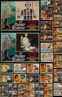 7z0038 LOT OF 51 MEXICAN LOBBY CARDS 1950s-1970s a variety of movie scenes with some nudity!