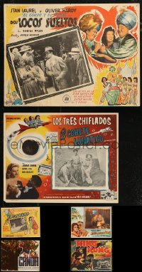 7z0047 LOT OF 8 MEXICAN LOBBY CARDS 1950s-1970s great scenes from a variety of different movies!