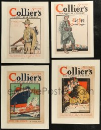 7z0018 LOT OF 4 PAPERBACKED COLLIER'S WWI MAGAZINE COVERS 1915-1916 art from during World War I!
