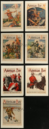 7z0015 LOT OF 7 PAPERBACKED AMERICAN BOY MAGAZINE COVERS 1929-1937 art from nearly a century ago!