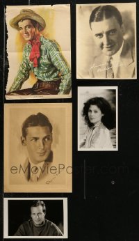 7z0599 LOT OF 1 MAGAZINE PAGE AND 4 PHOTOS 1920s-1980s art of Gary Cooper + photos of others!
