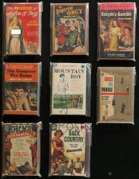 7z0680 LOT OF 8 SEXPLOITATION PAPERBACK BOOKS 1950s-1960s sexy stories with great cover art!