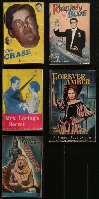 7z0573 LOT OF 5 ENGLISH MOVIE ADAPTATION SOFTCOVER MAGAZINES 1940s great images & articles!
