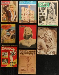 7z0521 LOT OF 8 NON-U.S. MAGAZINES WITH MAMIE VAN DOREN COVERS 1950s great sexy images!
