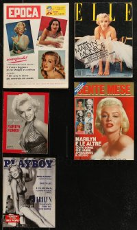 7z0564 LOT OF 5 NON-U.S. MAGAZINES WITH MARILYN MONROE COVERS 1960s-1980s sexy images!