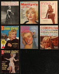 7z0528 LOT OF 7 U.S. MAGAZINES WITH MARILYN MONROE COVERS 1950s-1970s sexy images!