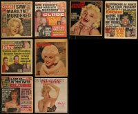 7z0525 LOT OF 8 MAGAZINES AND NEWSPAPER SECTIONS WITH MARILYN MONROE COVERS 1970s-1990s cool!