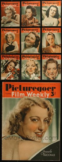 7z0446 LOT OF 10 1940 PICTUREGOER ENGLISH MOVIE MAGAZINES 1940 filled with great images & articles!