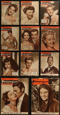 7z0445 LOT OF 11 1949 PICTUREGOER ENGLISH MOVIE MAGAZINES 1949 filled with great images & articles!
