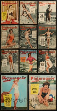 7z0443 LOT OF 11 1958 PICTUREGOER ENGLISH MOVIE MAGAZINES 1958 filled with great images & articles!