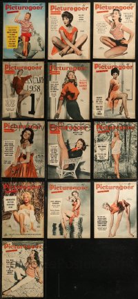 7z0440 LOT OF 13 1958 PICTUREGOER ENGLISH MOVIE MAGAZINES 1958 filled with great images & articles!