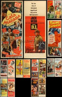 7z0080 LOT OF 21 FORMERLY FOLDED INSERTS 1950s great images from a variety of movies!