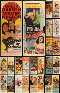 7z0071 LOT OF 28 FORMERLY FOLDED INSERTS 1940s-1950s great images from a variety of movies!