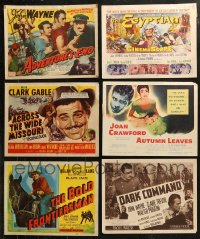 7z0399 LOT OF 6 TITLE CARDS 1940s-1950s John Wayne, Joan Crawford, Clark Gable & more!