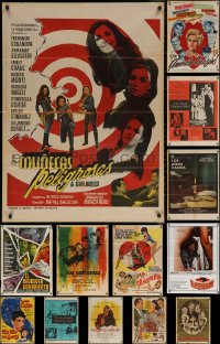7z0263 LOT OF 13 FOLDED MEXICAN POSTERS 1960s-1970s great images from a variety of movies!