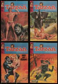 7z0639 LOT OF 4 GERMAN TARZAN COMIC BOOKS 1970s Edgar Rice Burroughs stories, cool cover art!