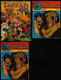 7z0641 LOT OF 3 SWEDISH TARZAN COMIC BOOKS 1973-1976 Edgar Rice Burroughs stories, cool cover art!