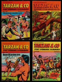 7z0638 LOT OF 4 SWEDISH TARZAN COMIC BOOKS 1972-1973 Edgar Rice Burroughs stories, cool cover art!