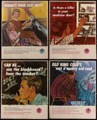 7z0005 LOT OF 4 AMERICAN MEDICAL ASSOCIATION PSA 18.5X23 SIGNS 1960s where's your seatbelt!
