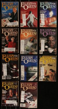 7z0495 LOT OF 11 ELLERY QUEEN MYSTERY MAGAZINES 1980s filled with great images & articles!