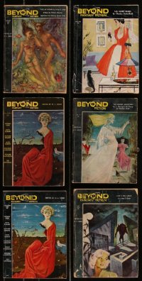 7z0558 LOT OF 6 BEYOND FANTASY FICTION MAGAZINES 1953-1954 filled with great images & articles!