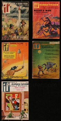 7z0570 LOT OF 5 IF WORLDS OF SCIENCE FICTION MAGAZINES 1953-1969 great images & articles!