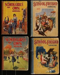 7z0656 LOT OF 4 SCHOOLGIRLS' OWN AND SCHOOL FRIEND ANNUAL ENGLISH HARDCOVER BOOKS 1925-1929 cool!