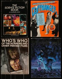 7z0683 LOT OF 4 HORROR/SCI-FI TRADE PAPERBACK BOOKS 1970s-1990s great images & information!