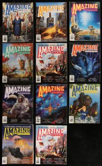 7z0498 LOT OF 11 AMAZING STORIES MAGAZINES 1991-1992 filled with great fantasy images & articles!