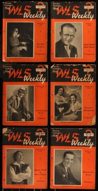 7z0546 LOT OF 6 WLS WEEKLY MAGAZINES 1935 filled with great radio images & articles!