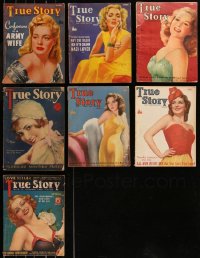 7z0529 LOT OF 7 TRUE STORY MAGAZINES 1929-1941 filled with great images & articles!