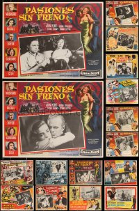 7z0043 LOT OF 18 MEXICAN LOBBY CARDS 1950s great scenes from a variety of different movies!