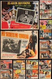 7z0044 LOT OF 17 MEXICAN LOBBY CARDS 1950s-1960s great scenes from a variety of different movies!