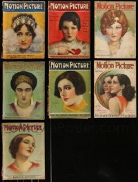 7z0534 LOT OF 7 MOTION PICTURE MOSTLY ENGLISH MOVIE MAGAZINES 1920s filled with great images & articles!