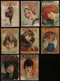 7z0519 LOT OF 8 PICTURE PLAY MOVIE MAGAZINES 1916-1919 filled with great images & articles!