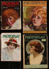 7z0580 LOT OF 4 PHOTOPLAY MOVIE MAGAZINES 1910s-1920s filled with great images & articles!