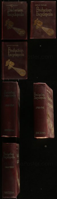 7z0662 LOT OF 3 MOTION PICTURE PRODUCTION ENCYCLOPEDIA HARDCOVER BOOKS 1948-1950 filled with info!