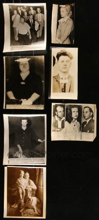 7z0219 LOT OF 7 8X10 CRIME NEWS PHOTOS 1930s-1950s includes Jewish temple bombing!