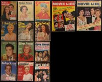 7z0486 LOT OF 14 MOVIE MAGAZINES 1940s-1960s filled with great images & articles!