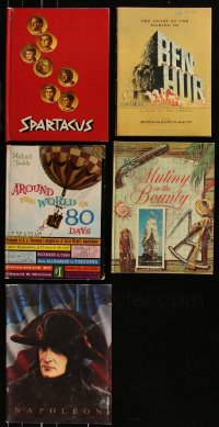 7z0654 LOT OF 5 HARDCOVER AND SOFTCOVER SOUVENIR PROGRAM BOOKS 1950s-1980s Spartacus, Ben-Hur!