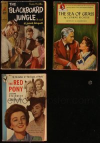 7z0684 LOT OF 3 PAPERBACK BOOKS 1947-1955 Blackboard Jungle, Sea of Grass, Red Pony!