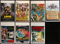 7z0084 LOT OF 7 FORMERLY FOLDED BELGIAN POSTERS 1960s-1980s great images from a variety of movies!