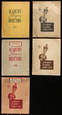 7z0606 LOT OF 5 1950-52 ACADEMY PLAYERS DIRECTORY SOFTCOVER BOOKS 1950-1952 filled with information!