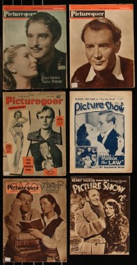 7z0556 LOT OF 6 ENGLISH MOVIE MAGAZINES 1930s-1950s filled with great images & articles!