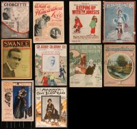 7z0421 LOT OF 10 1910S-20S SHEET MUSIC 1910s-1920s a variety of songs with great cover art!