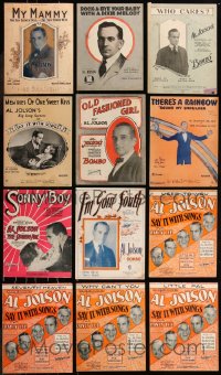 7z0417 LOT OF 12 AL JOLSON SHEET MUSIC 1930s a variety of great songs from his movies & more!