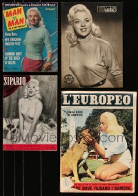 7z0010 LOT OF 4 MAGAZINES WITH DIANA DORS COVERS 1950s filled with great images & artcles!
