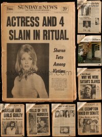 7z0008 LOT OF 13 SHARON TATE DEATH NEWSPAPER CLIPPINGS 1969 murdered by Charles Manson followers!
