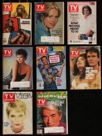 7z0464 LOT OF 8 TV GUIDE MAGAZINES 1960s-1990s filled with great celebrity images & articles!