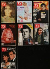 7z0465 LOT OF 7 TV GUIDE MAGAZINES 1970s-1990s filled with great celebrity images & articles!